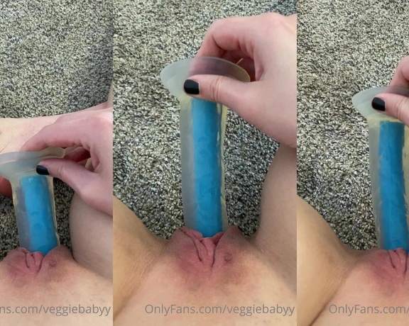 Veggiebabyy aka veggiebabyy - 03-27-2023 OnlyFans Video - if you look closely you can see my juices stick to the dildo when I pull