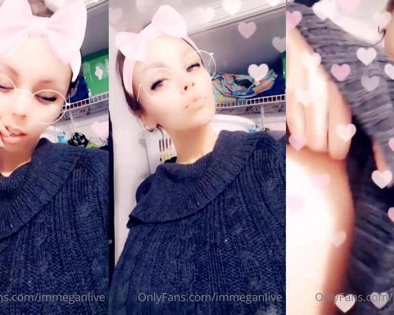 ImMeganLive aka immeganlive - 02-05-2021 OnlyFans Video - Just doing some laundry, took a little break to show you my tits