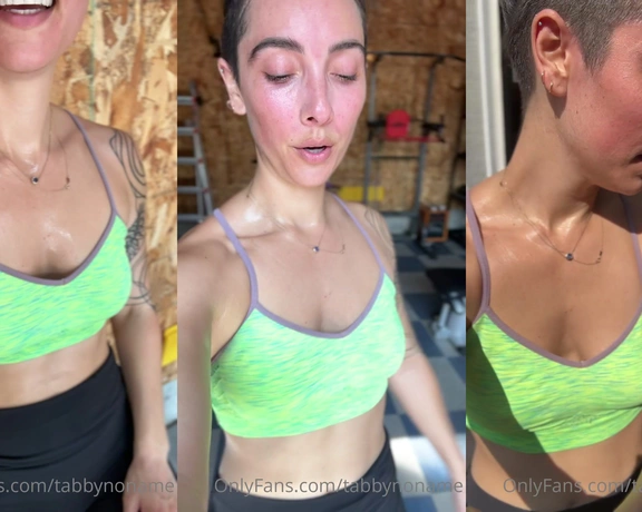 TabbyNoName aka tabbynoname - 07-24-2023 OnlyFans Video - Took a 45 minute cycle class and died  I dont sweat super easy for whatever