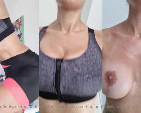 IndiscreetHotAndFit aka indiscreethotandfit - 09-25-2021 OnlyFans Video - Hot and sweaty during my spinning session, letting the girls out to breathe