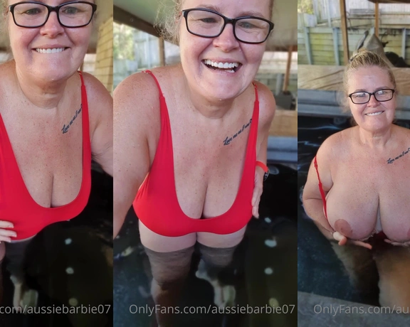 AussieBarbie07  VIP aka aussiebarbie07 - 05-05-2021 OnlyFans Video - Hottub fun in Red swimmers_lfry