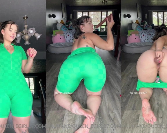 Queen_D aka queen_egirl27 - 06-03-2023 OnlyFans Video - Do you like my outfit heheh  I stripped it down, played with my tits, gave